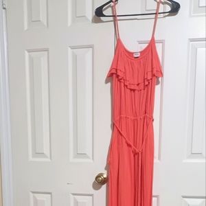 Long Coral Charming Charlie Maxi Dress